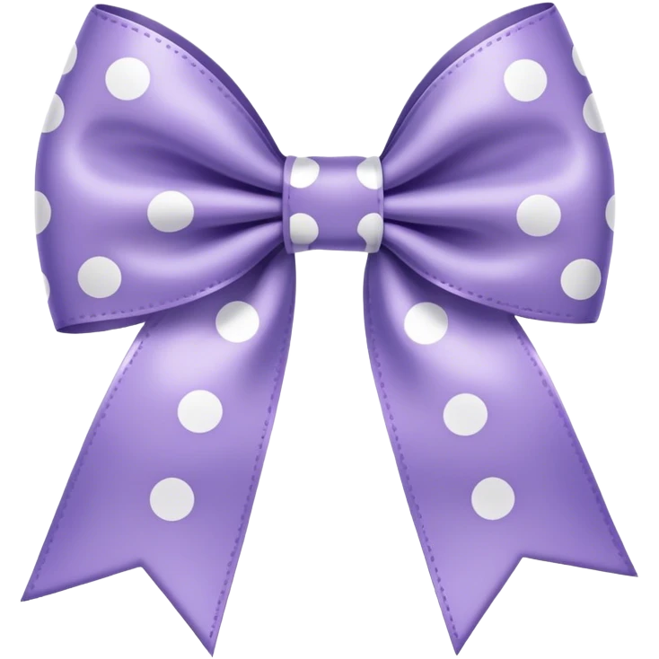 lavender bow with white polka dots emoji
