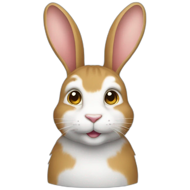 lapin sur un chat emoji
