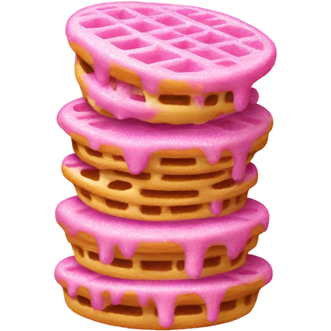 Stack of waffles that are pink with glitter  emoji