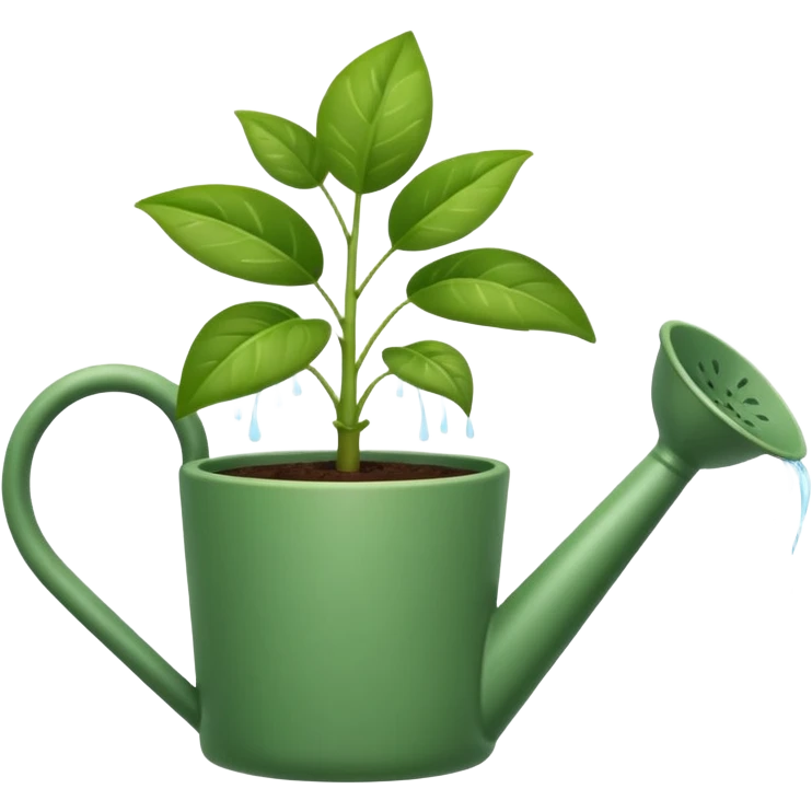 potted plant with a watering can above emoji