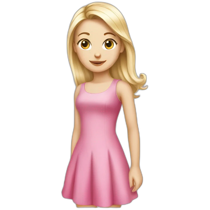 Pink dress white girl emoji