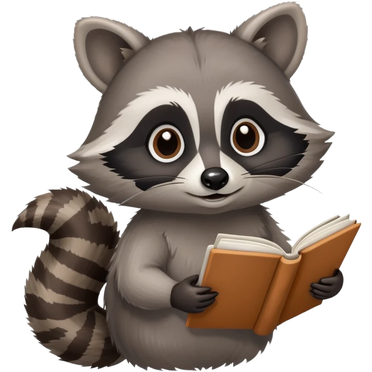 A racoon with a book emoji