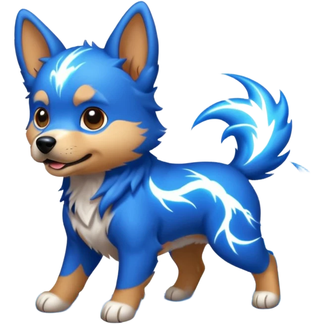 dog with lightning waves emoji