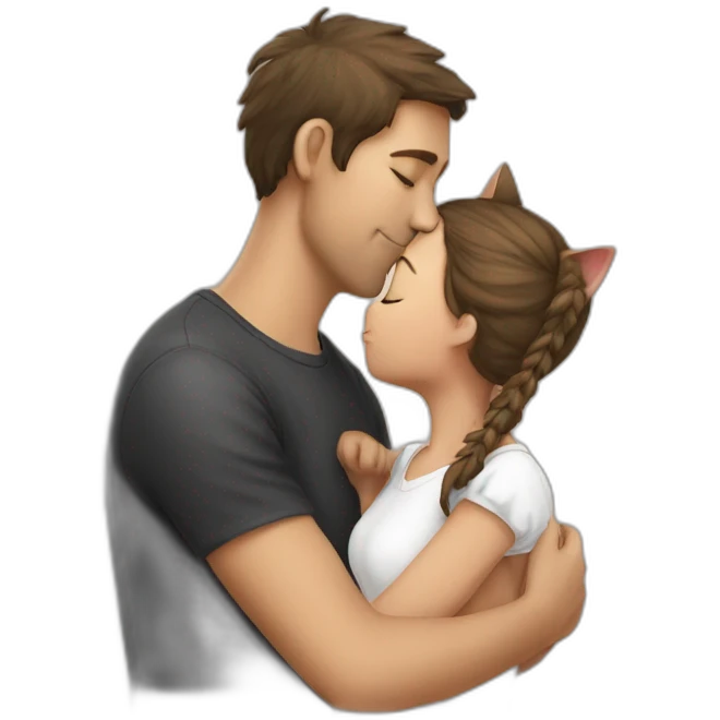 Cat kiss girl emoji