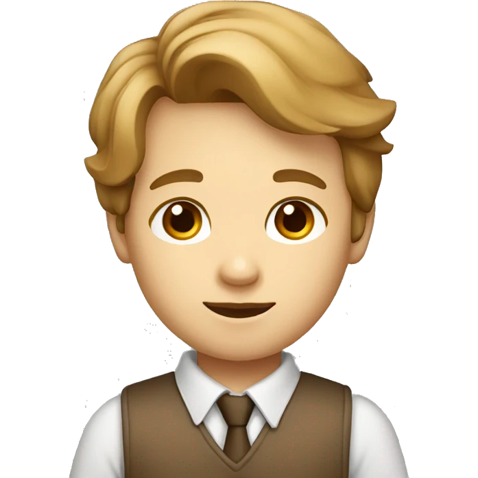 A kid architect in architect clothes drawing a building light brown dark brown eyes  emoji