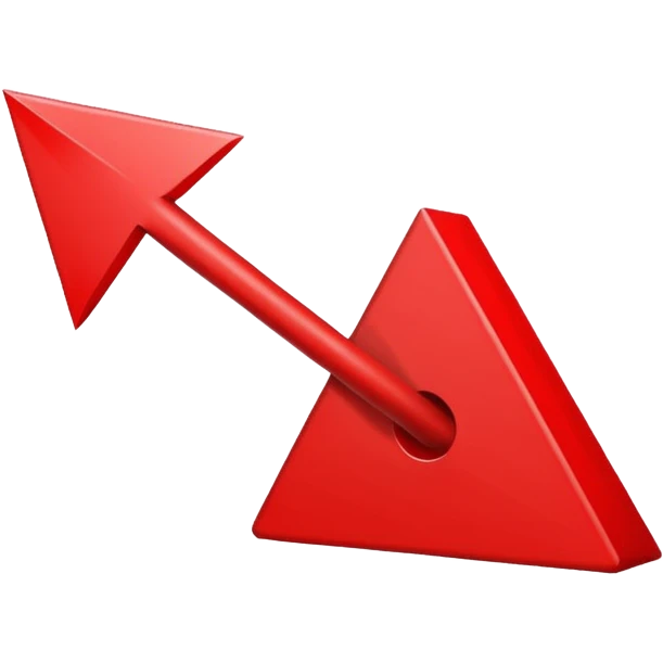 A simple, bold red downward arrow with clean edges, solid fill, and a modern emoji-like style. The arrow points straight down, with a thick shaft and a wide triangular tip. emoji