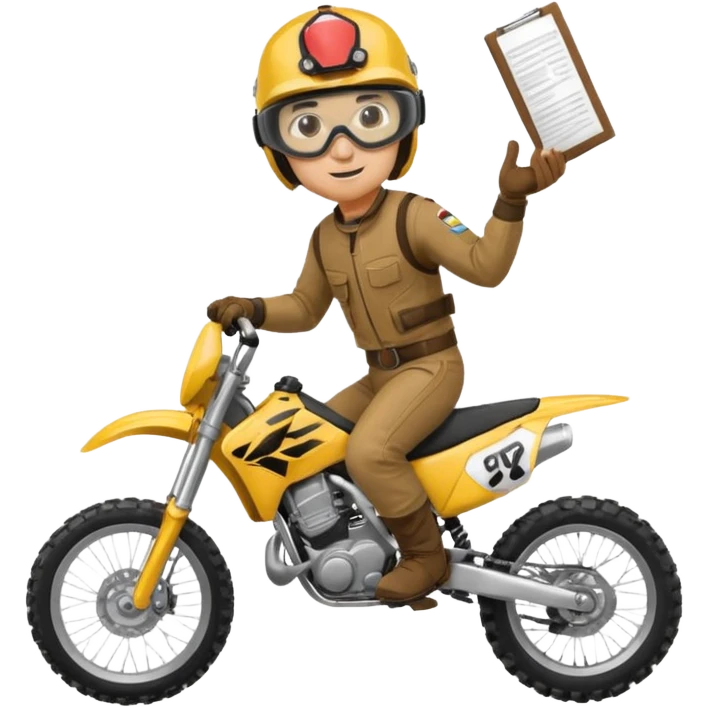 dirtbike rider fact sheet emoji