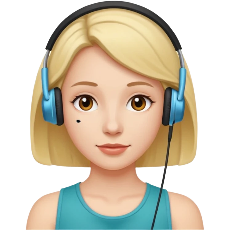 woman with ear buds emoji