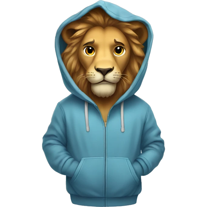 Lion wearing a hoddie  emoji