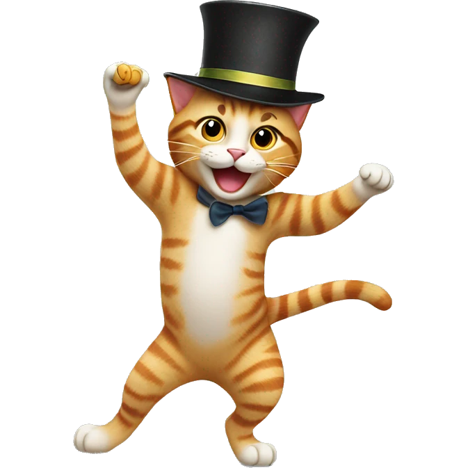  Cat dancing with hat emoji