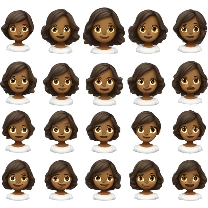 Niña de primera comunión blanca de cabello marrón  emoji