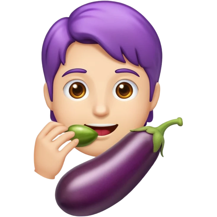 Eating eggplant  emoji