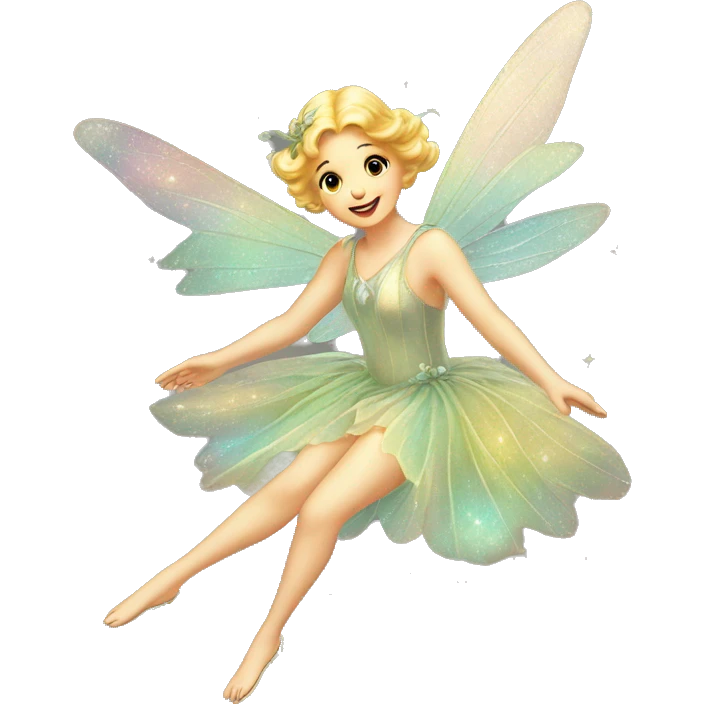 Iridescent fairy flying twinkle vintage emoji