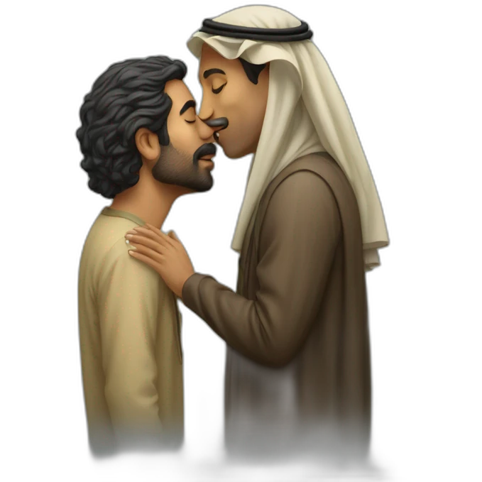 pedri kissing saudi man emoji
