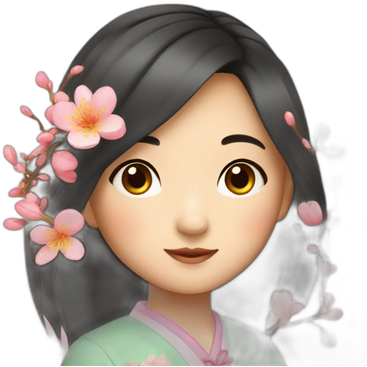 A Chinese girl with the warmth of spring emoji