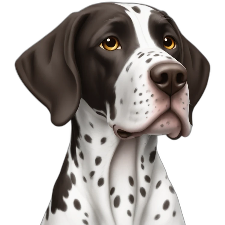 black & white german shorthair pointer emoji