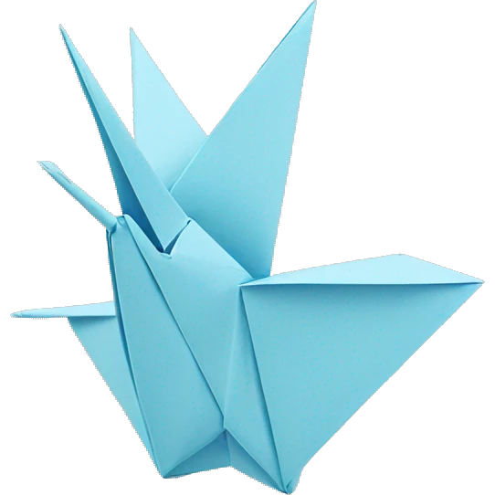 Baby blue Paper crane  emoji