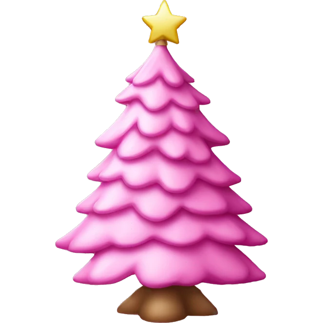 Realistic pink Christmas tree emoji