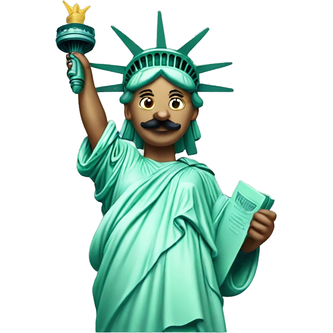 Statue of liberty with moustache emoji