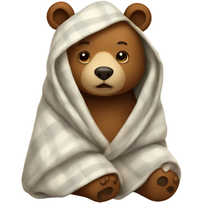 bear cozy in blanket emoji