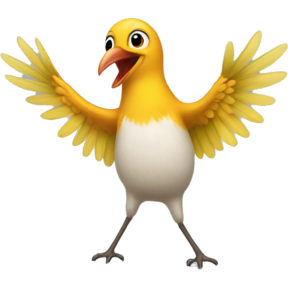 a bird is happy dancing emoji