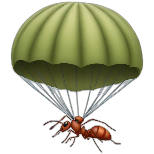 Parachuting military ant emoji
