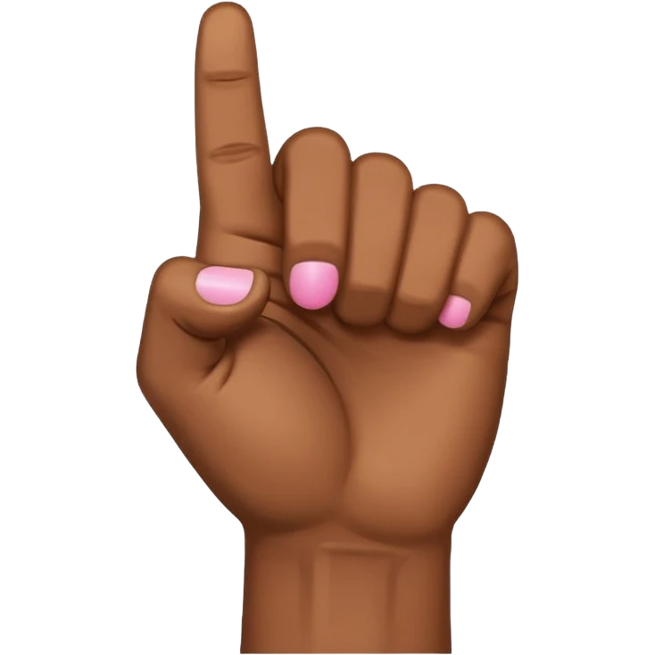 Brown skin hand with all fingers in a fist except for the pinky emoji
