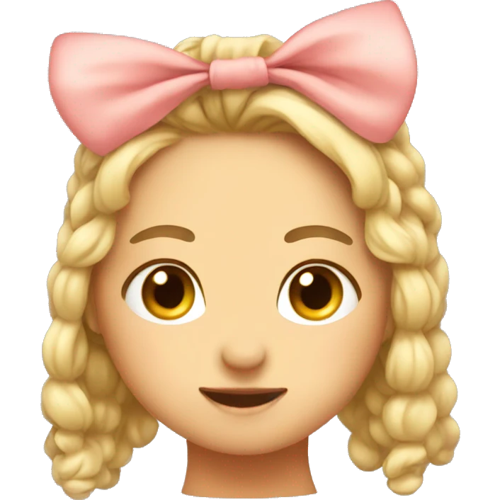 Cute emoji with a bow not realistic  emoji