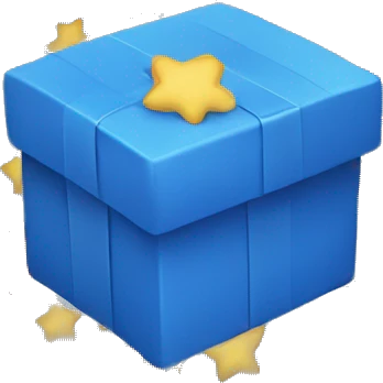 blue box with stars emoji