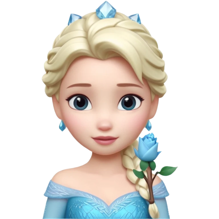 Isolated, detailed illustration of the most the most incredibly cute and sweet realistic Disney Elsa 
figurine imaginable, toy style. emoji