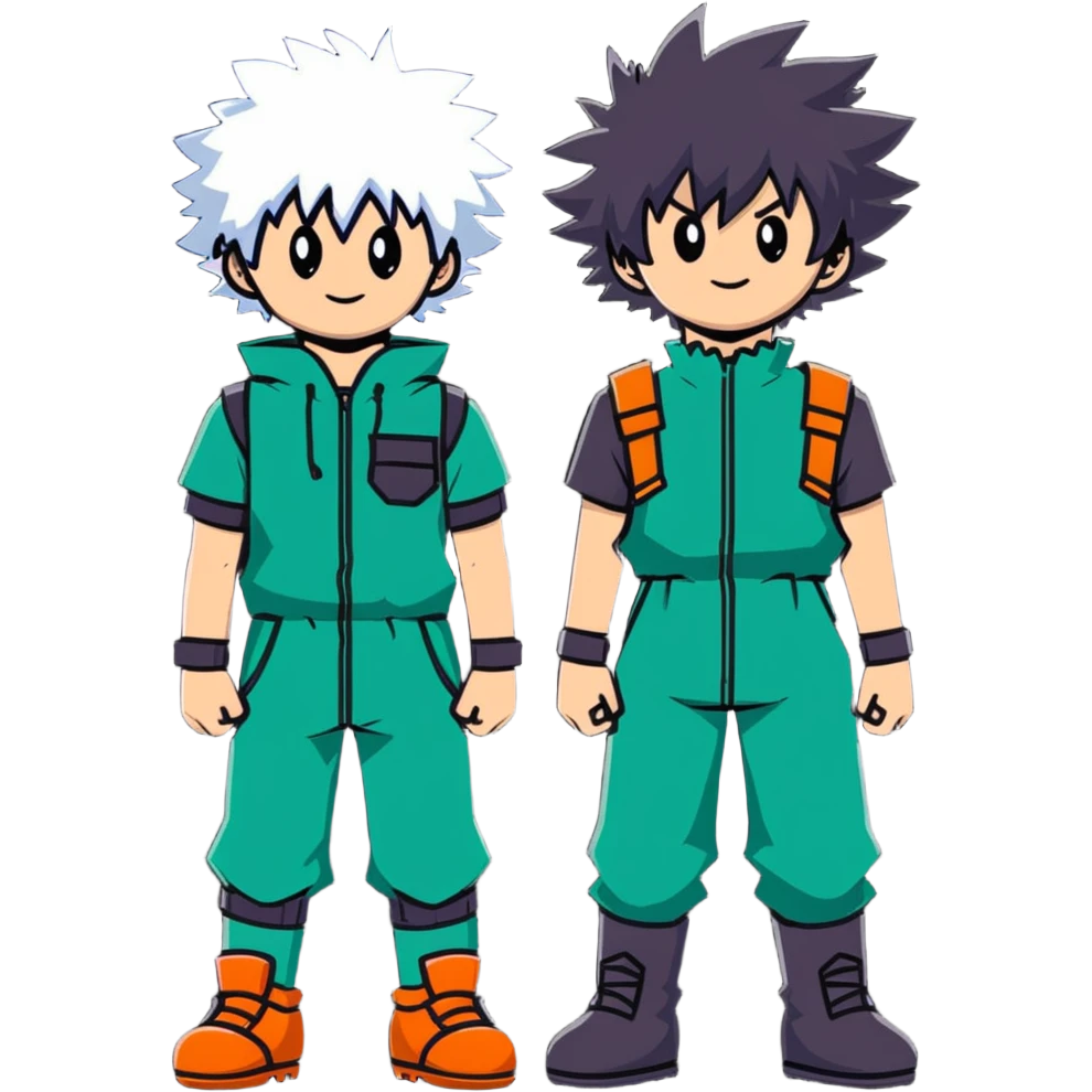 Bakugo and Deku from My Hero Academia standing side by side emoji