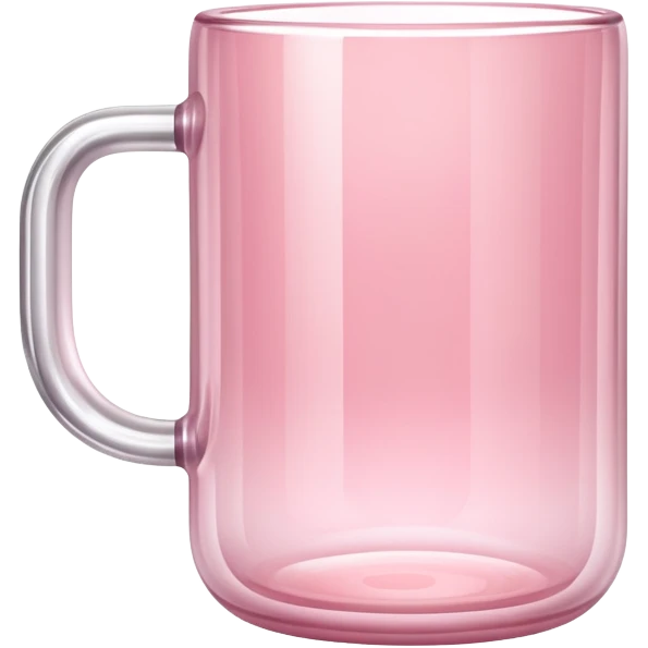 Light pink transparent glass mug realistic emoji