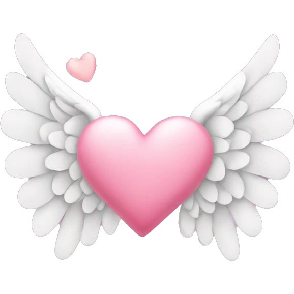 cute angel wings with bows and hearts emoji