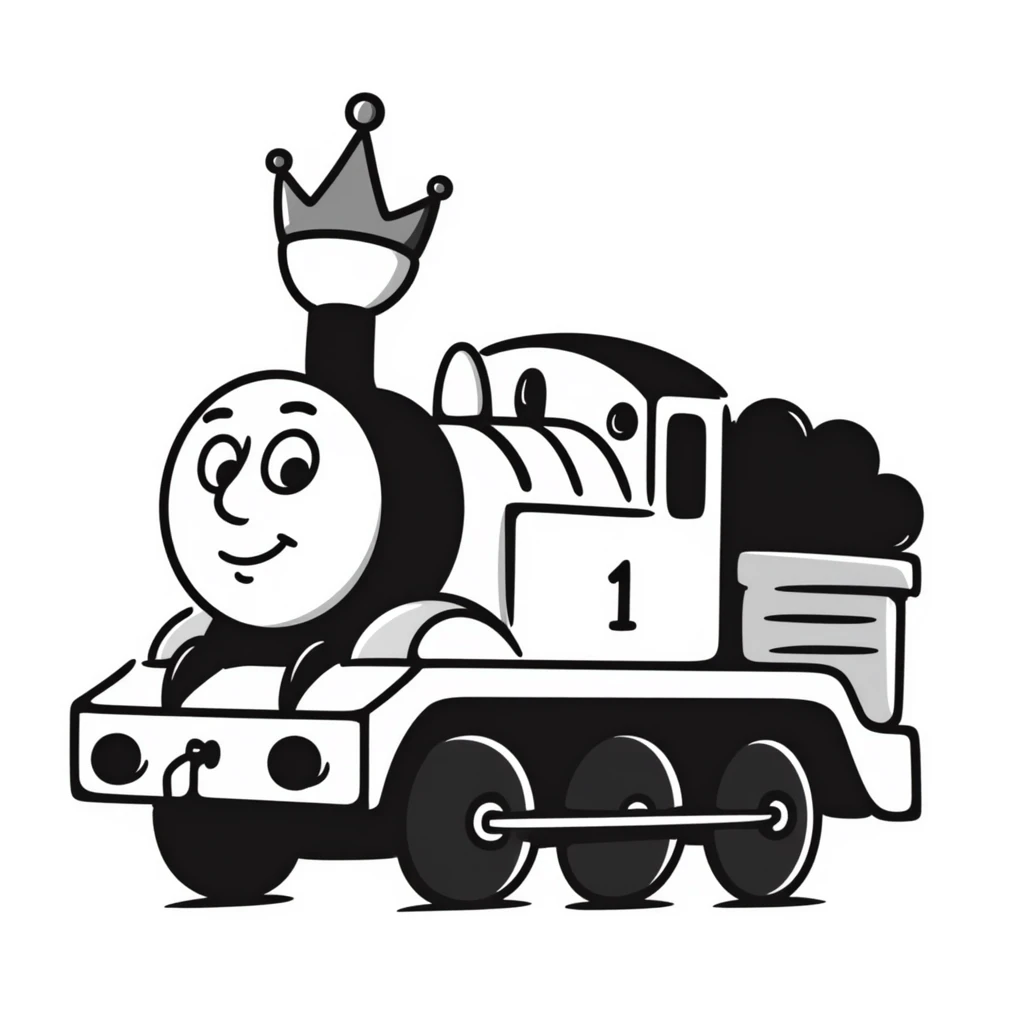 Notorious B.I.G. as Thomas the Train, playful and iconic emoji