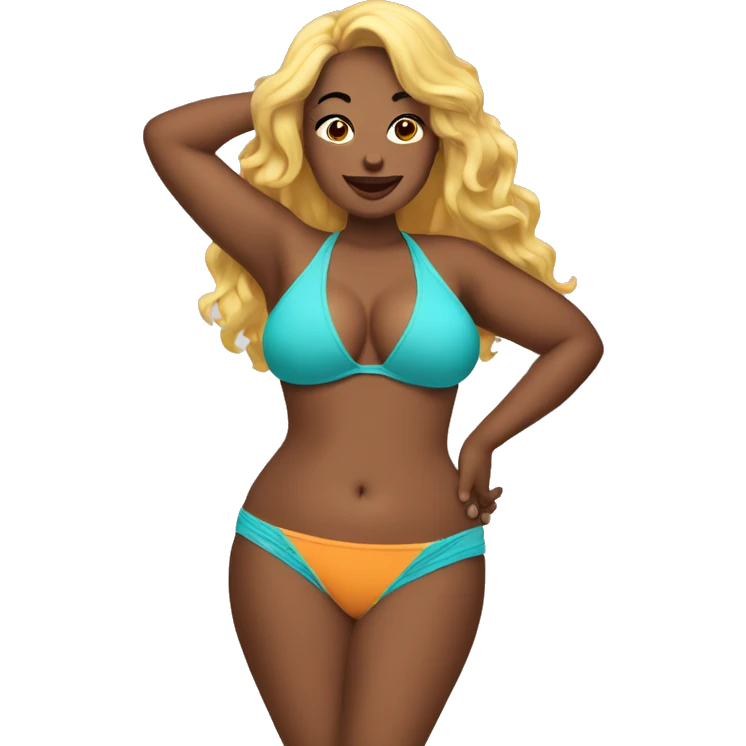 Curvy bikini woman emoji