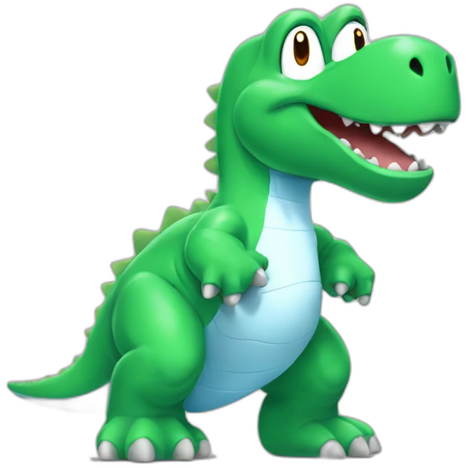 YOSHI dinosaur wearing Manchester City football shirt emoji