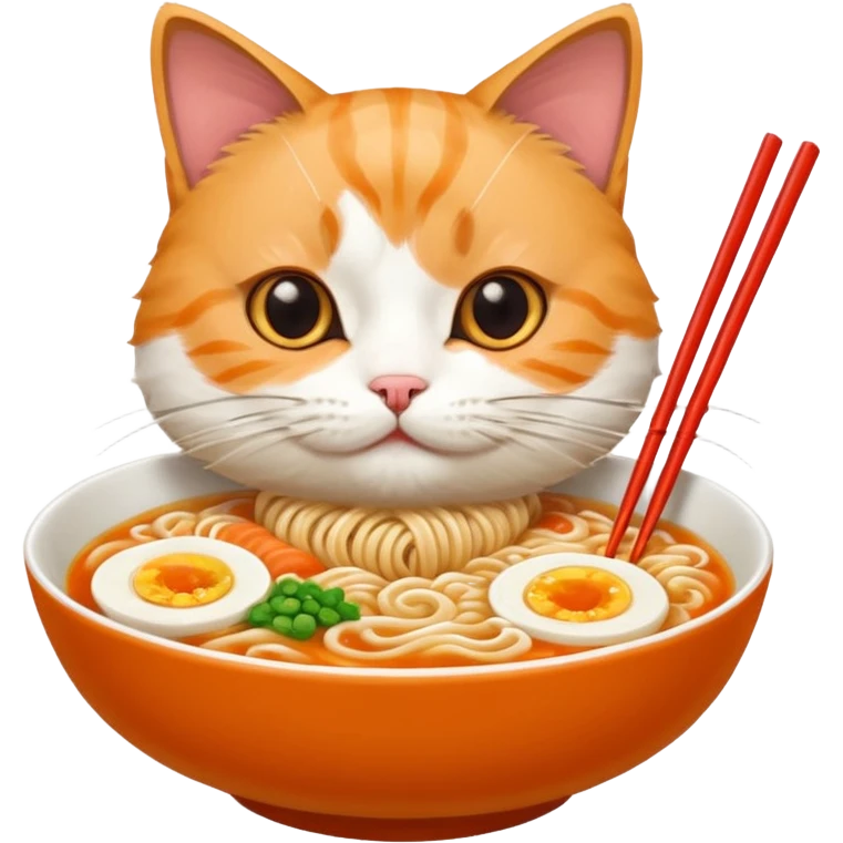 Cat eating ramen noodles  emoji