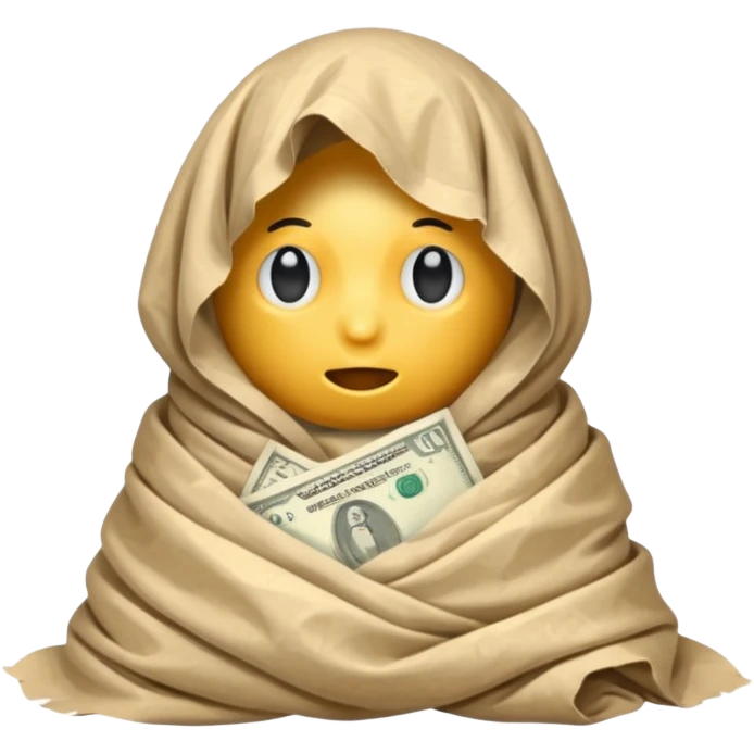 MONEY HIDDEN UNDER THE BLANKET emoji
