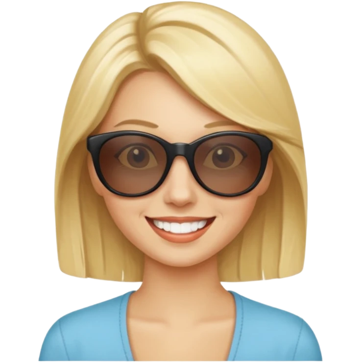 blonde woman with sunglasses emoji