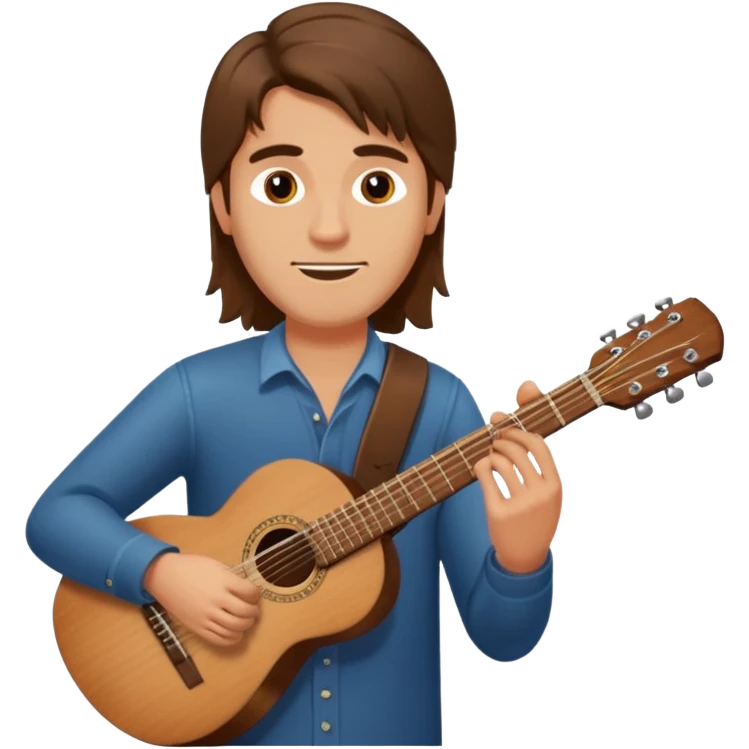Hombre tocando Guitarra pelo largo emoji