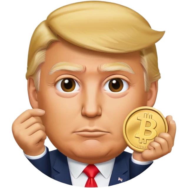 Trump with Trump coin emoji