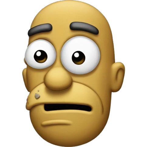 homero with dirt on his face and poor emoji