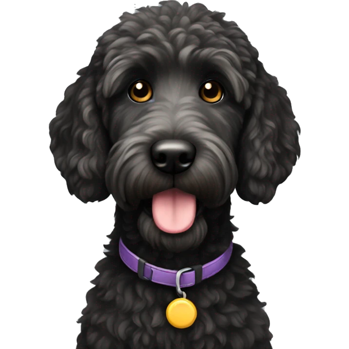 Black golden doodle emoji