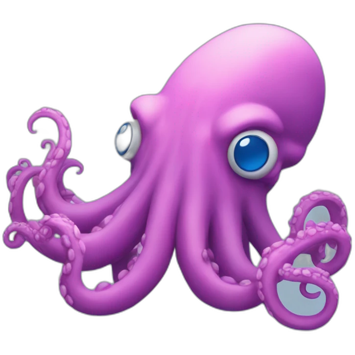 a blue kraken that rocks  to another pink kraken emoji