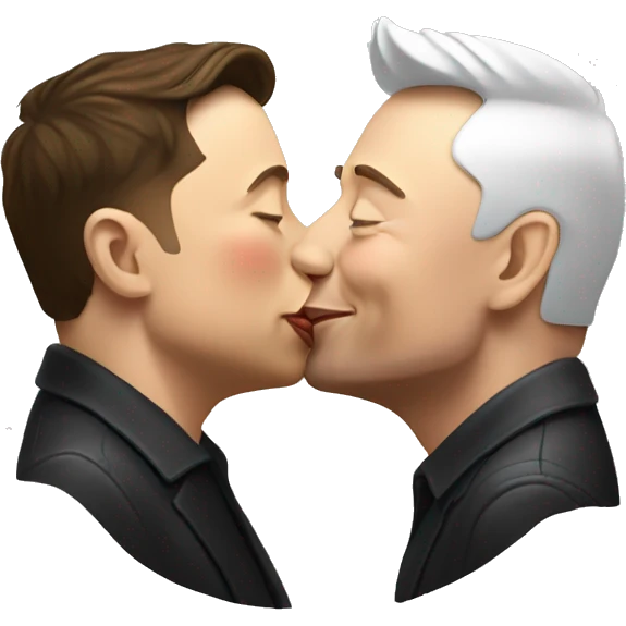 elon musk kissing another elon musk emoji
