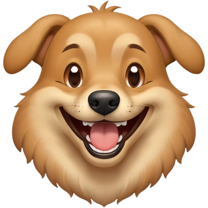 man-dog hybrid laughing, friendly vibe emoji