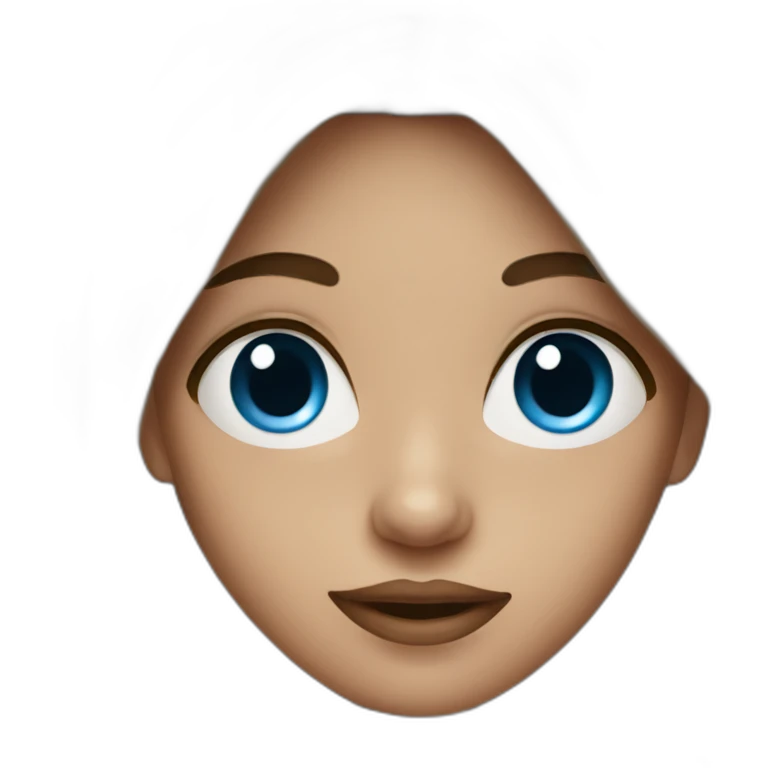 a girl with different two eye colors, blue and brown emoji