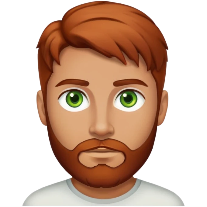 White male with green eyes reddish beard and brown hair, hispaic female with brunette hair  emoji
