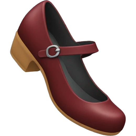 Dark red mary jane shoes emoji