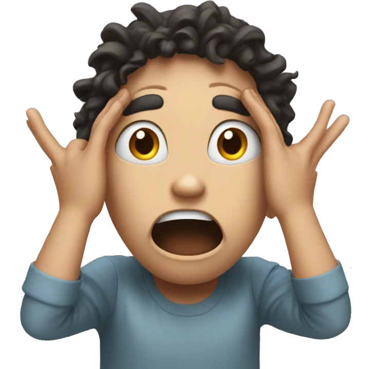 shock face and two hands on face emoji